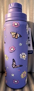 NEU..LIFE IS GOOD 26 Unzen EDELSTAHL WASSERFLASCHE.."SCHMETTERLINGE & GÄNSEBLÜMCHEN" - Bild 1 von 3