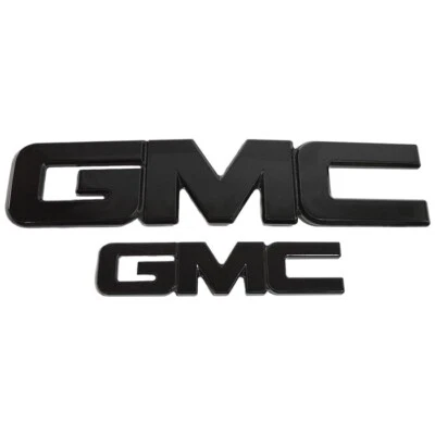 Fits: 2002-2009 GMC Envoy Front & Rear set Billet Emblem BLACK 96510MK - Image 1 of 3