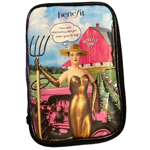 Benefit Cosmetics Black Farm Makeup Bag, NEW! - Picture 1 of 5