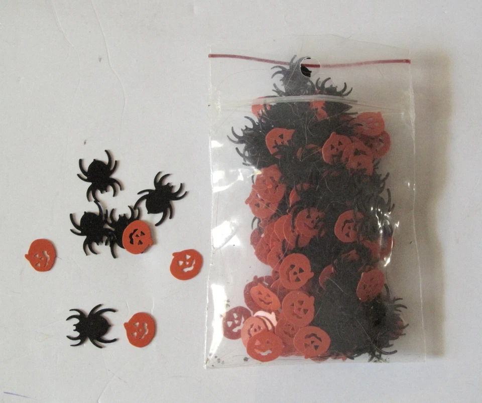 Confeti de arañas y calabazas de Halloween .6 oz - vintage Foto 1 de 1