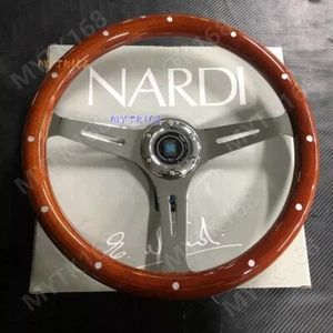 Volante NARDI Classic 370mm 15 pulgadas madera caoba con soporte cromado - Imagen 1 de 6