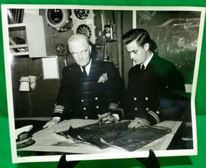 Vintage Photograph 8X10 Rare, Korean War Admiral Thackery, Cruiser DIV FIVE - Picture 1 of 6
