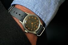 Vintage Mechanical Men's Dress Watch with Gray Military Strap