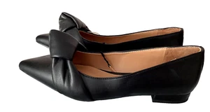 SAM & LIBBY Black Laurena Knotted Pointed Toe Flat Shoes Sz 8 - Picture 1 of 8