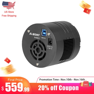 SVBONY SV405CC TEC 11.7MP Cooled Color OSC Camera ft Deep Space Astrophotography - Image 1 of 4