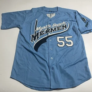 Camiseta deportiva de béisbol Kenny Powers Myrtle Beach Mermen #55 cosida hacia el este abajo L - Imagen 1 de 9