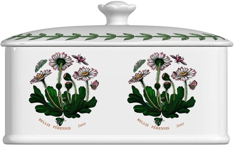 Portmeirion Botanic Garden 6" Butter Keeper with Knob Lid Assorted Floral Motif