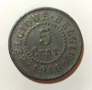 Moneda 5 Céntimos Bélgica 1916 - Imagen 1 de 2