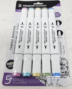 Primeart Marker Stoffmarker feine breite Spitzen rosa türkis gelb grün blau - Bild 1 von 1