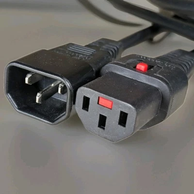 5M IEC Lock C13 Female TO C14 Male Power  Lead Kettle Locking Extension Cable  - Image 1 of 4