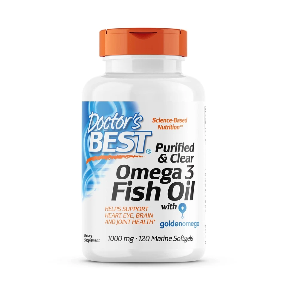 Aceite de pescado Doctor'S Best Clear Omega 3 120 unidades alta pureza 800 mg EPA 400 mg DHA Foto 1 de 4