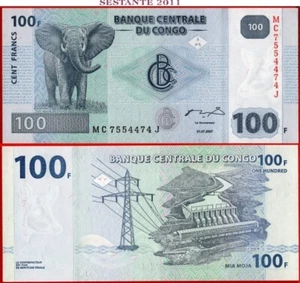 CONGO 100 FRANCOS 31 7 2007 Impreso HdM P 98a UNC Envío Gratis desde 100$ - Imagen 1 de 3