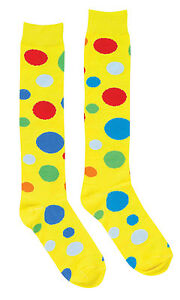 Polka Dot Clown Socks Multi Color Knee High Socks Teen to Adult Size