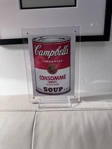 Andy Warhol SOUP CAN (Beef CONSOMMÉ) Mini Print Show Card FRAMED HARING HIRST - Picture 1 of 4