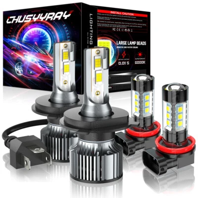 Para Mazda 2 2011-2017 4X Faro LED haz alto/bajo + Kit de faros antiniebla 6500K Foto 1 de 4