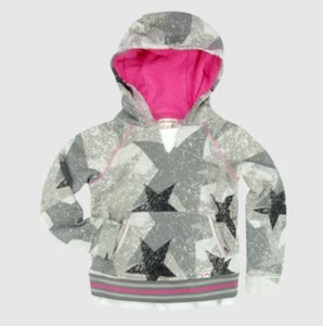 Appaman Fiona Camo Star Layered Jersey Hoodie Sweatshirt Gray Girls 12 NWT - Picture 1 of 10