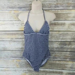 J CREW WOMENS BATHING SUIT SWIMSUIT NEW ONE PIECE 0 GINGHAM SEERSUCKER CHECK - Picture 1 of 1
