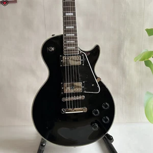 Guitarra Eléctrica Personalizada LP Cuerpo Sólido Cuerpo Negro Brillante Cromo Herrajes 6 Cuerdas - Imagen 1 de 13