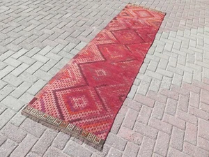Turkish Wool Kilim Runner, Rugs Runner, Carpet Runner, Long ModernKelim 29"x111" - Picture 1 of 24