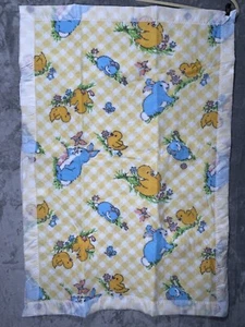 VTG Beacon Blanket Garden Patch Satin Trim Chicks and Bunnies 36” x 50” New - Picture 1 of 9