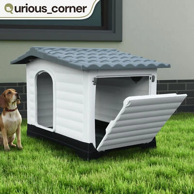 Cojín de porche base elevada para casa de perro grande de 43"x33" al aire libre para todo tipo de clima Foto 1 de 4