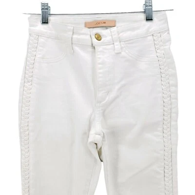 JOE'S JEANS The Charlie High Rise Skinny Ankle Jeans White Braid on Side Size 24 - Image 1 of 4