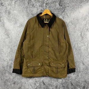 Chaqueta Barbour Utility 2 bolsillos encerada vintage para mujer marrón talla UK18 - Imagen 1 de 24