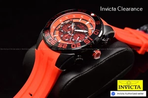 Invicta Men's Speedway 50mm Chronograph Black/Red Tone Silicone Band Watch - Picture 1 of 9