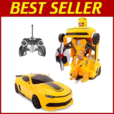 Kids Transforming RC Car Robot Toy | Remote Control | Yellow - Image 1 of 4