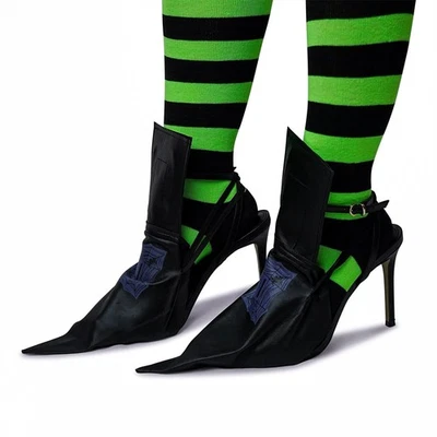 Acessório fantasia capas para sapatos de bruxa com fivelas roxas - Imagem 1 de 4