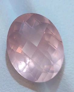 Checker cut Rose quartz gemstone - faceted natural pink Quartz 7.95 CTS - Picture 1 of 11