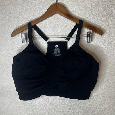 KINDRED BRAVELY Womens Nursing Bra Black XXL BUSTY Racerback Wirefree Maternity - Image 1 of 4
