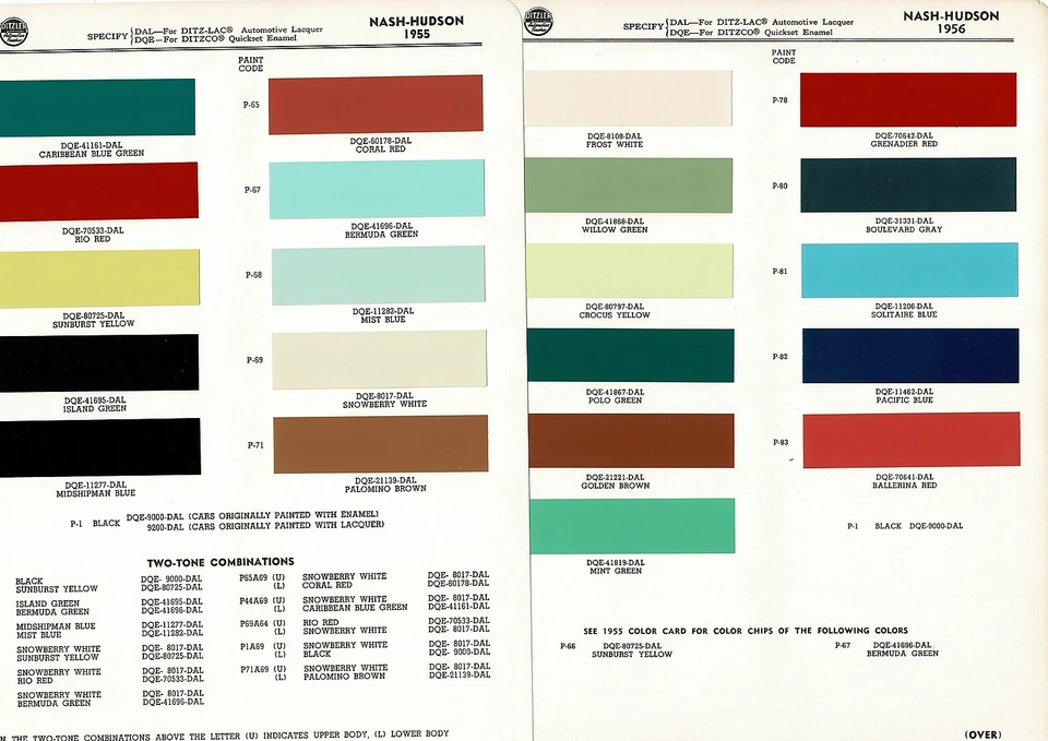 NASH 1955 1956 - HUDSON EMBAJADOR HORNET METROPOLITAN RAMBLER ASTILLAS DE PINTURA (PPG) Foto 1 de 1
