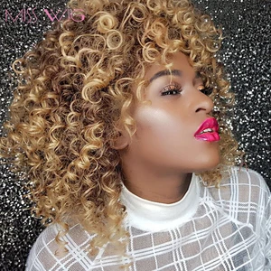 PERÜCKE LOCKEN KURZ SEXY ERWACHSENE FRAUEN BLONDES HAAR SCHWARZ AFRO PERÜCKE - Bild 1 von 24