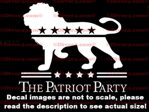 The Patriot Party Full Body Lion Decal Made in USA US Seller KAG MAGA - Picture 1 of 7
