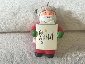 christmas ornament hallmark 2007 santa holding spirit card & opens CH2686 - Picture 1 of 5
