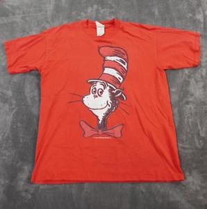 Vintage 90s Dr. Seuss Cat In The Hat T-Shirt Adult Large Red Suess Wear Print - Bild 1 von 9