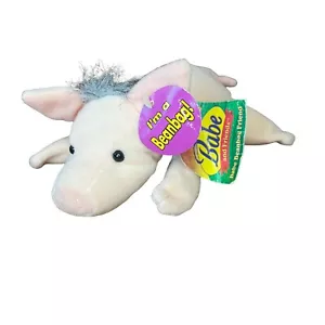 Juguete de peluche Babe and Friends and The Gallant Pig 7" bolsa de frijoles rosa peluche vintage - Imagen 1 de 15