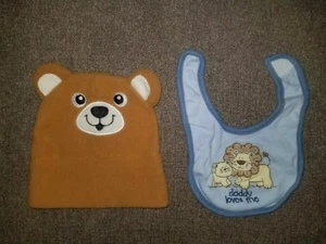 Juego de babero y sombrero para bebés niños talla 3 meses - Imagen 1 de 5
