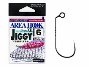 Decoy Area Hook Type XII JIGGY AH-12 Barbless 10pcs Hooks for baits and lures