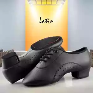 New style Shoes Latin Dance Shoes Black latin dancing Men's Jazz 16.5-26.5CM Boy - Picture 1 of 11