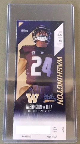 2017 Washington Huskies Football Official Mint Ticket Stub - pick any game! Cover