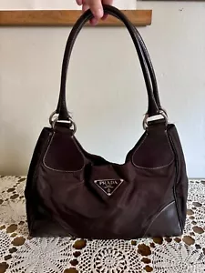PRADA Vintage Brown Tessuto Shoulder Bag - Picture 1 of 7