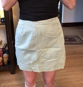 Green 80's Vintage Shapely SHORT SKORT - Women's Small CLEAN! Buttons RETRO - Picture 1 of 7