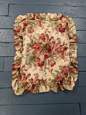 WAVERLY ROSE GRANDE ALMOHADA FLORAL VIBRANTE ALMOHADA FALSA TALLA 18"x23" con Volantes Q Foto 1 de 4