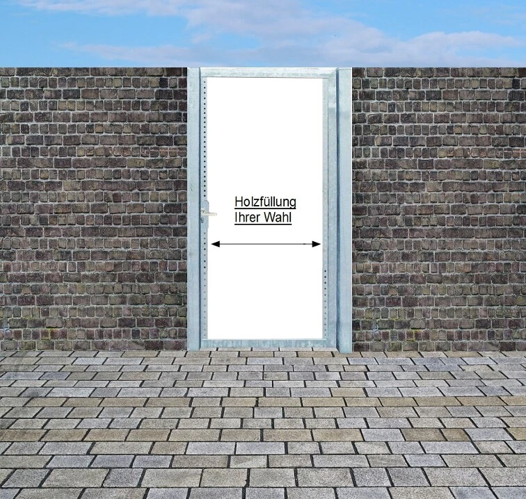 Tor Holztor Gartentor Hoftor Holztür Tür Verzinkt mit Pfosten ohne Holzfüllung - Bild 1 von 1