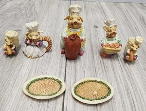 Chef Piggy Statues Mini Set of 7 - Picture 1 of 7