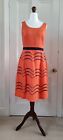 Boden orange linen fit and flare knee-length sundress- blue embroidery - 12L/NWT