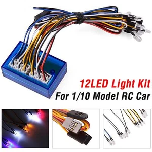 12 LED RC Lights Kit For HSP Traxxas TAMIYA For Axial SCX10 1/10 1/8 RC Car f - Picture 1 of 11