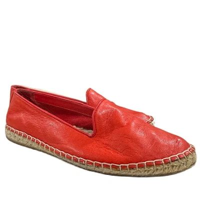 Cole Haan Naranja Cuero Genuino Zapatos Planos Sin Cordones Alpargatas Yute Talla 8 Foto 1 de 4